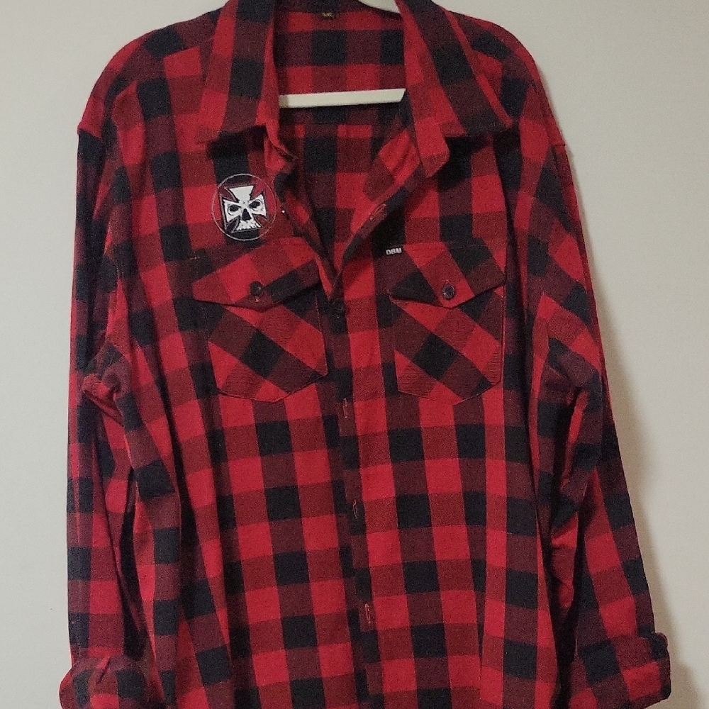Red and Black Checkered Flannel Shirt